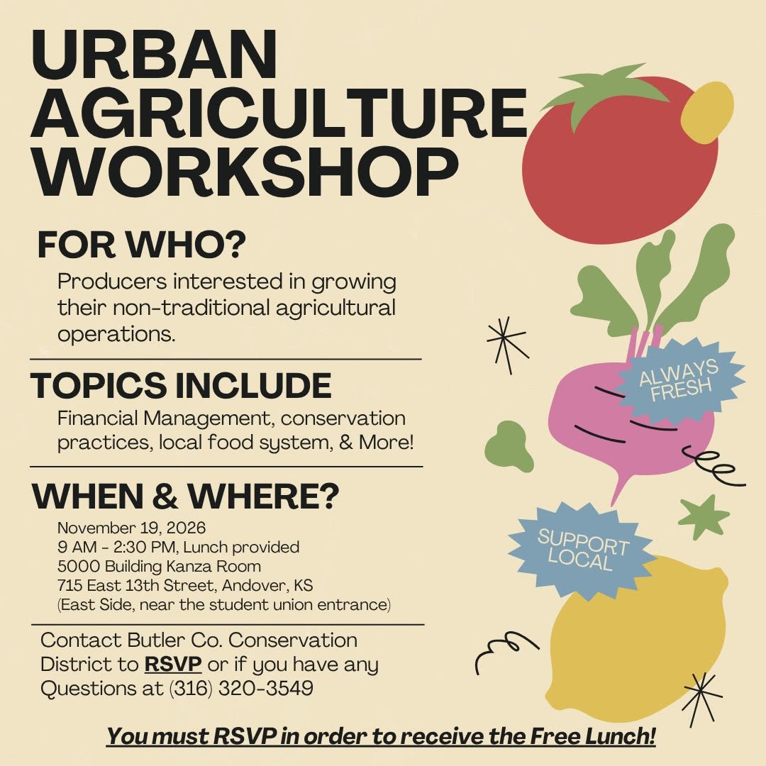 Urban Agriculture Workshop on November 19, 2026, in Andover, Kansas